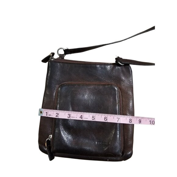 Fossil Brown Leather Crossbody Bag Wallet Purse Organizer Vintage Style - Picture 5 of 8